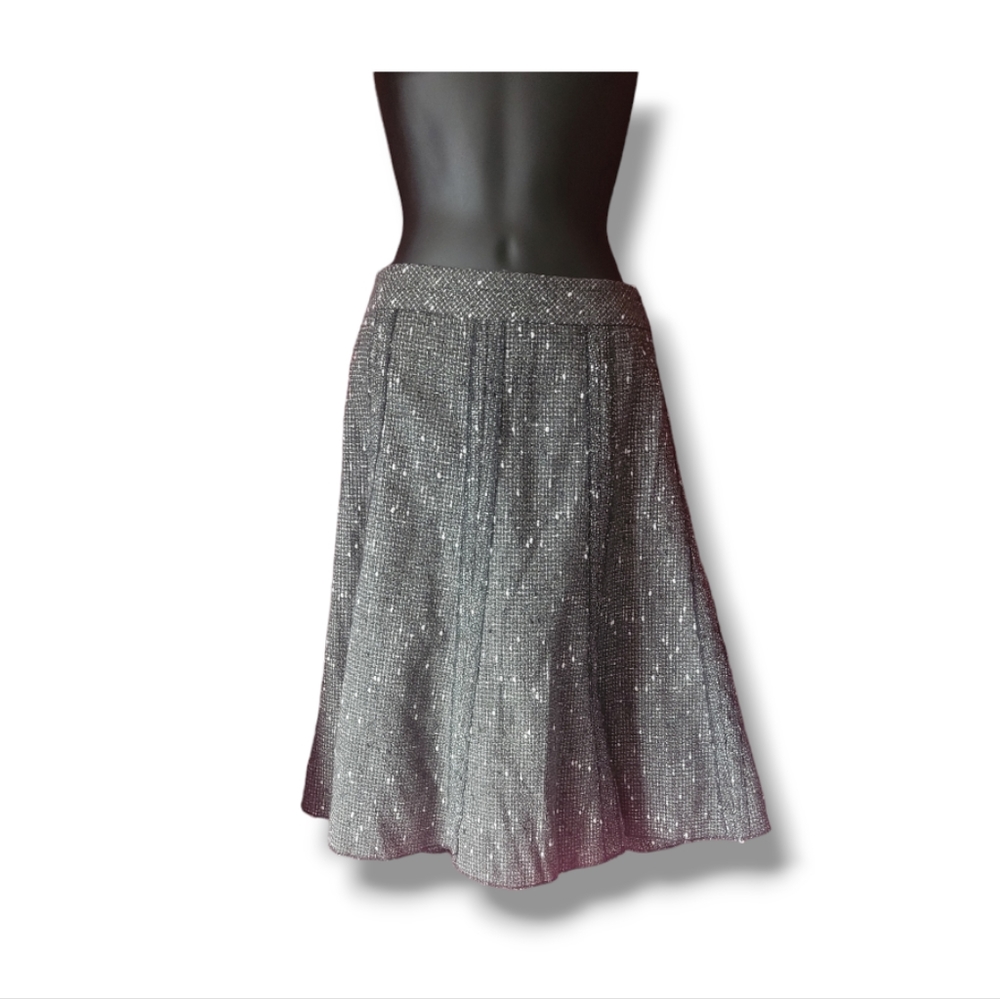 Coldwater Creek Knee Length Tweed Gray Skirt Sz 4